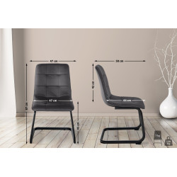 Ensemble de 2 chaises de salle à manger Vermont en velours noir