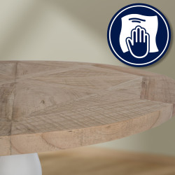 Table de salle à manger Roswell 90 cm naturel/blanc