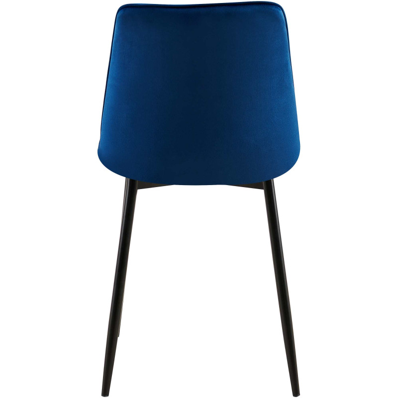 Chaise de salle à manger Gifford en velours bleu foncé