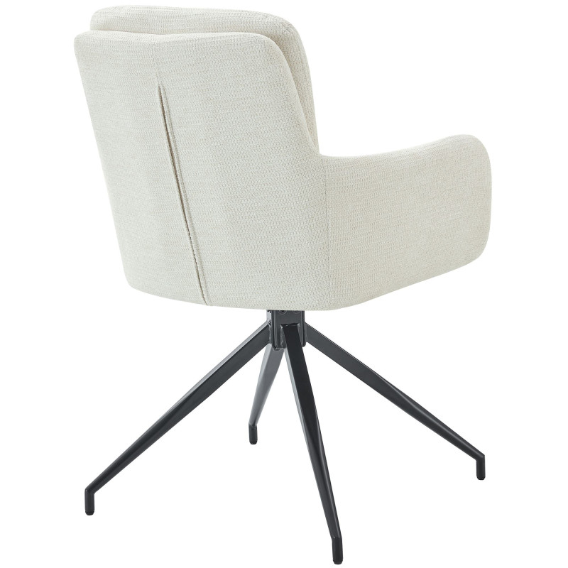 Chaise de salle à manger Pickett en tissu crème
