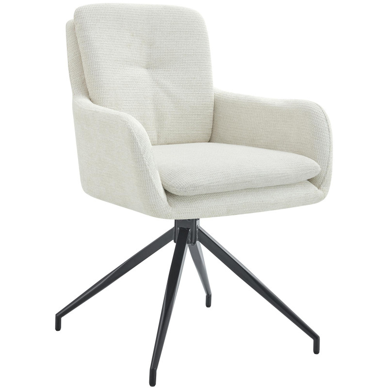 Chaise de salle à manger Pickett en tissu crème