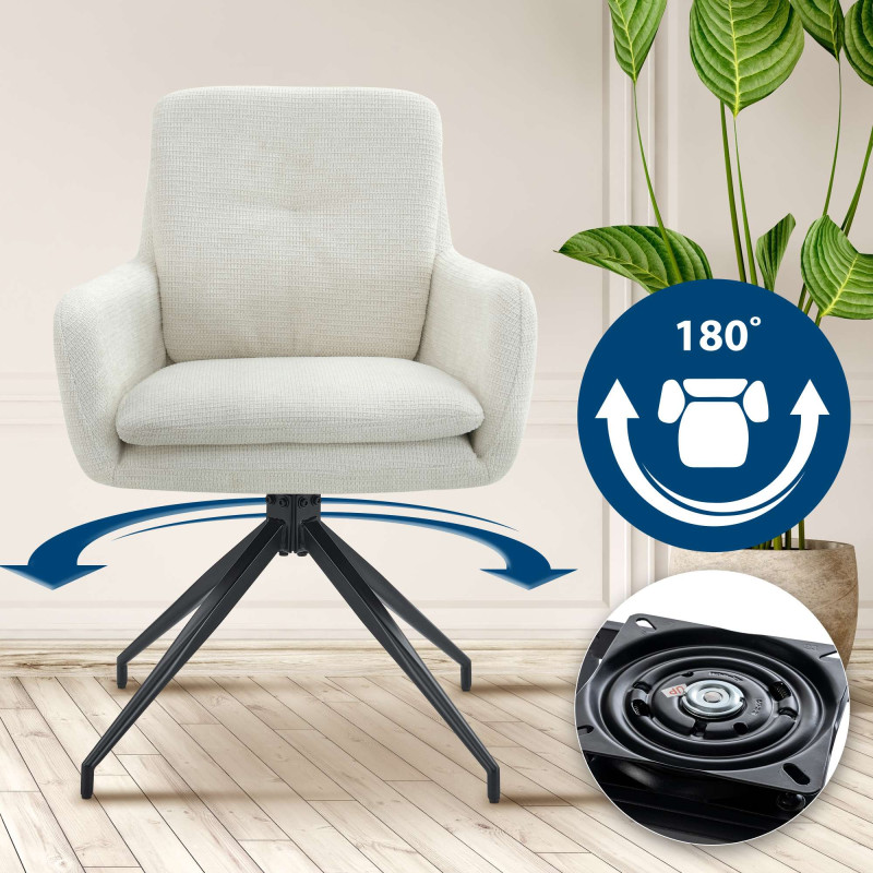 Chaise de salle à manger Pickett en tissu crème