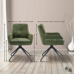 Chaise de salle à manger Pickett en tissu vert