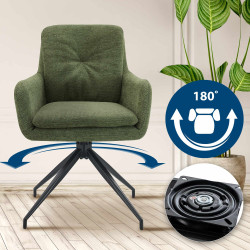 Chaise de salle à manger Pickett en tissu vert