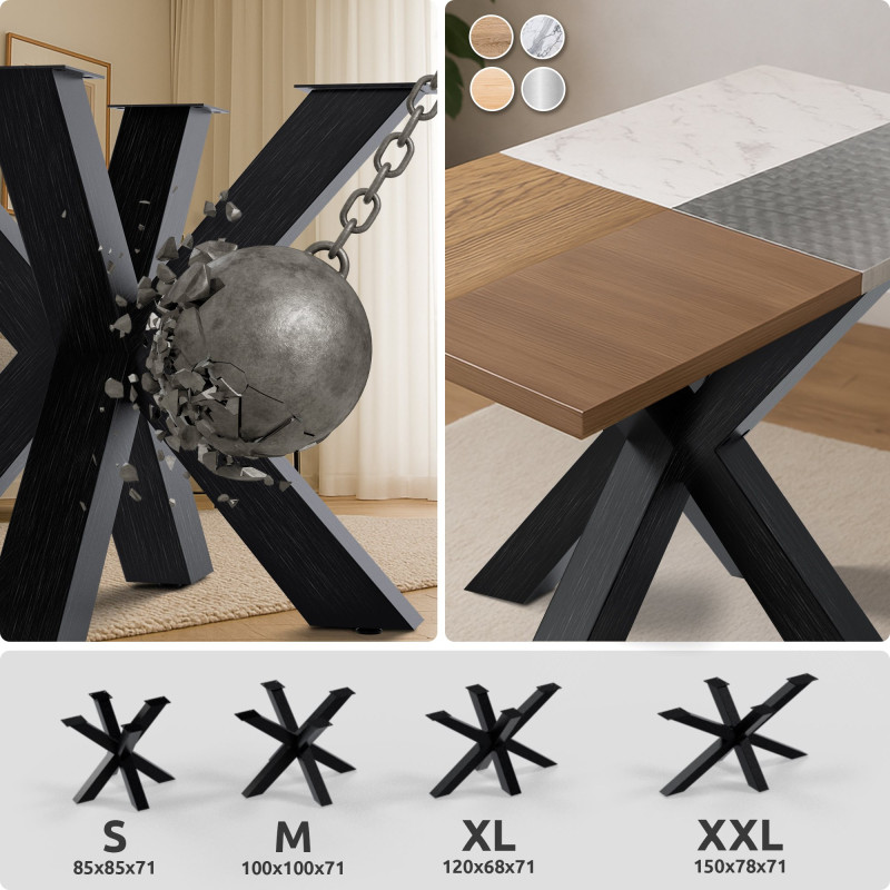 Piedi da tavolo Harlan 85x85x71 nero industriale