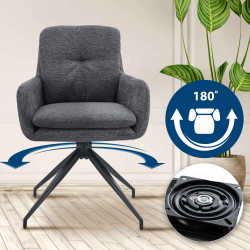 Chaise de salle à manger Pickett en tissu gris foncé