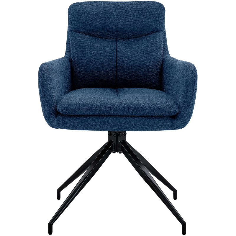 Chaise de salle à manger Somers en tissu bleu