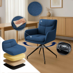 Chaise de salle à manger Somers en tissu bleu