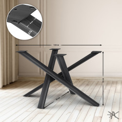 Pieds de table Finney 120x70x72 noir antique