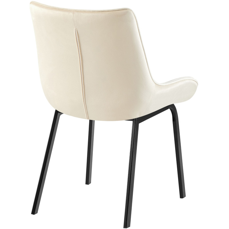 Chaise Saranda en velours crème