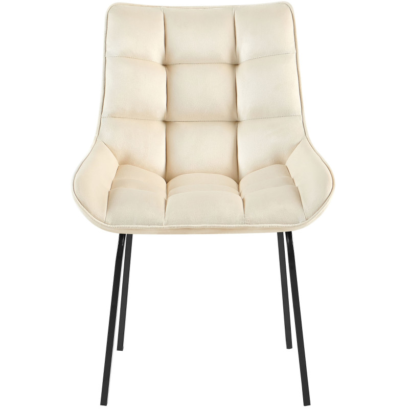 Chaise Saranda en velours crème