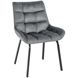 Chaise en velours Saranda gris foncé
