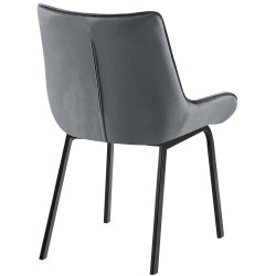 Chaise en velours Saranda gris foncé