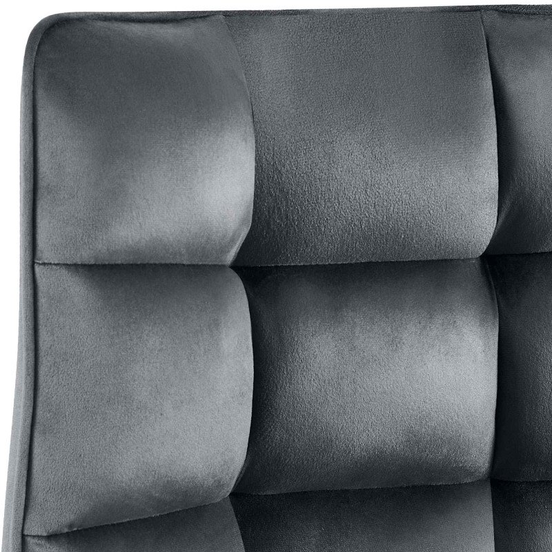 Chaise en velours Saranda gris foncé