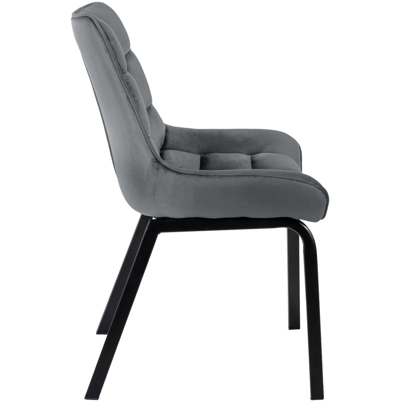 Chaise en velours Saranda gris foncé