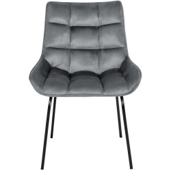 Chaise en velours Saranda gris foncé