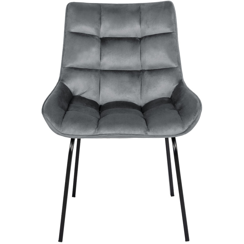 Chaise en velours Saranda gris foncé