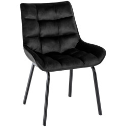 Chaise Saranda en velours noir