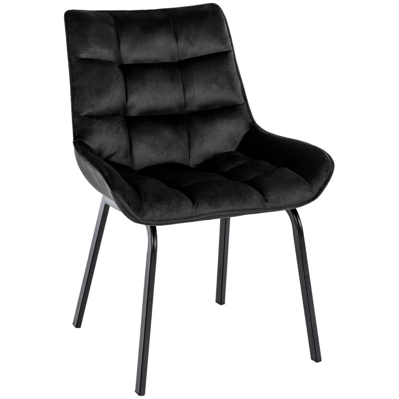Chaise Saranda en velours noir