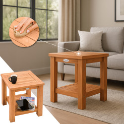 Mesa de apoio em teca Keaton