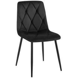 Chaise de salle à manger Clairton en velours noir