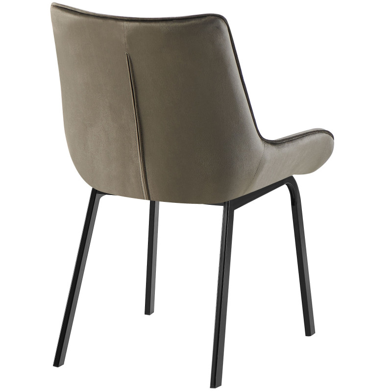 Chaise Saranda en velours anthracite