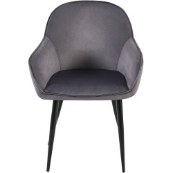 Lot de 2 chaises de salle à manger Boise en velours gris foncé