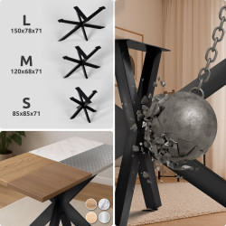 Pieds de table Hardwick 85x85x71 cm noir industriel