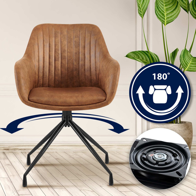 Chaise de salle à manger vintage Welby marron clair