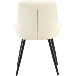 Chaise de salle à manger en velours crème Rossford