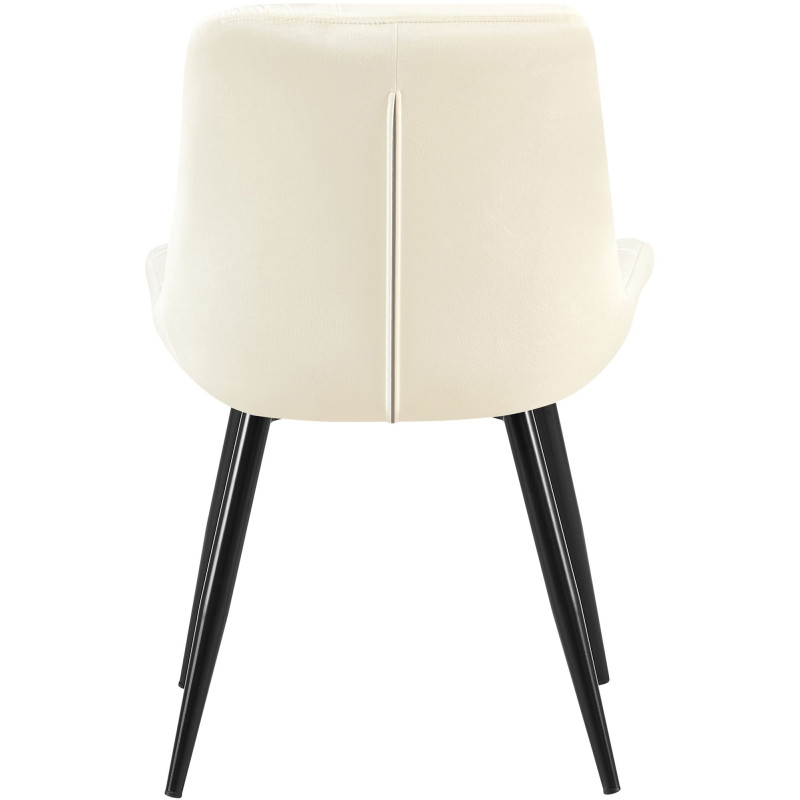 Chaise de salle à manger en velours crème Rossford