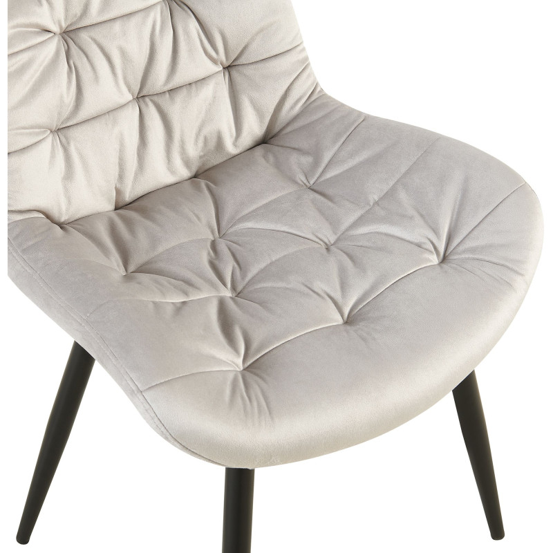Chaise de salle à manger Rossford en velours gris