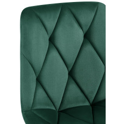 Chaise de salle à manger Clairton, velours vert foncé