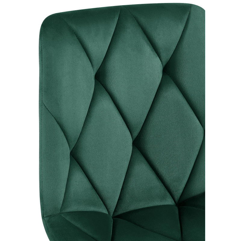 Chaise de salle à manger Clairton, velours vert foncé