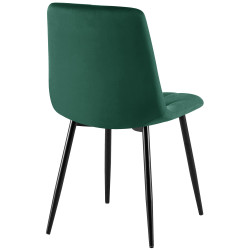 Chaise de salle à manger Clairton, velours vert foncé