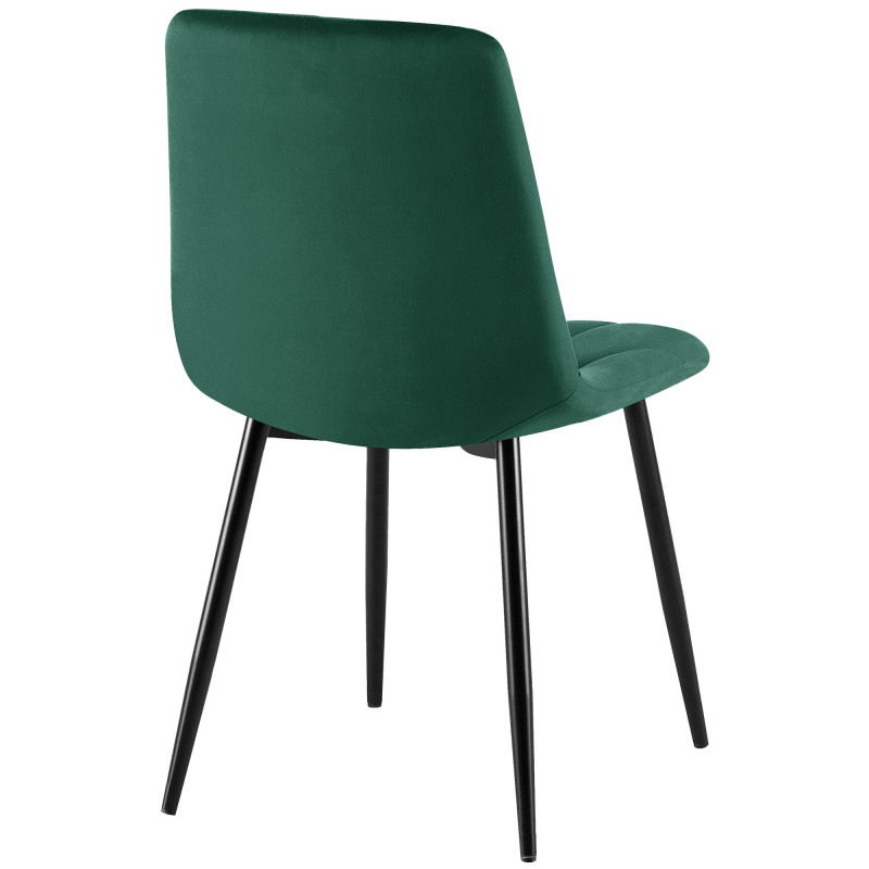 Chaise de salle à manger Clairton, velours vert foncé