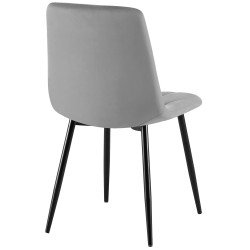 Chaise de salle à manger Clairton en velours gris foncé