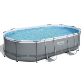 Kit Piscine hors sol tubulaire BESTWAY - Power Steel™- 488 x 305 x 107 cm - Ovale (Livrée avec une échelle, une bвche, un épurat