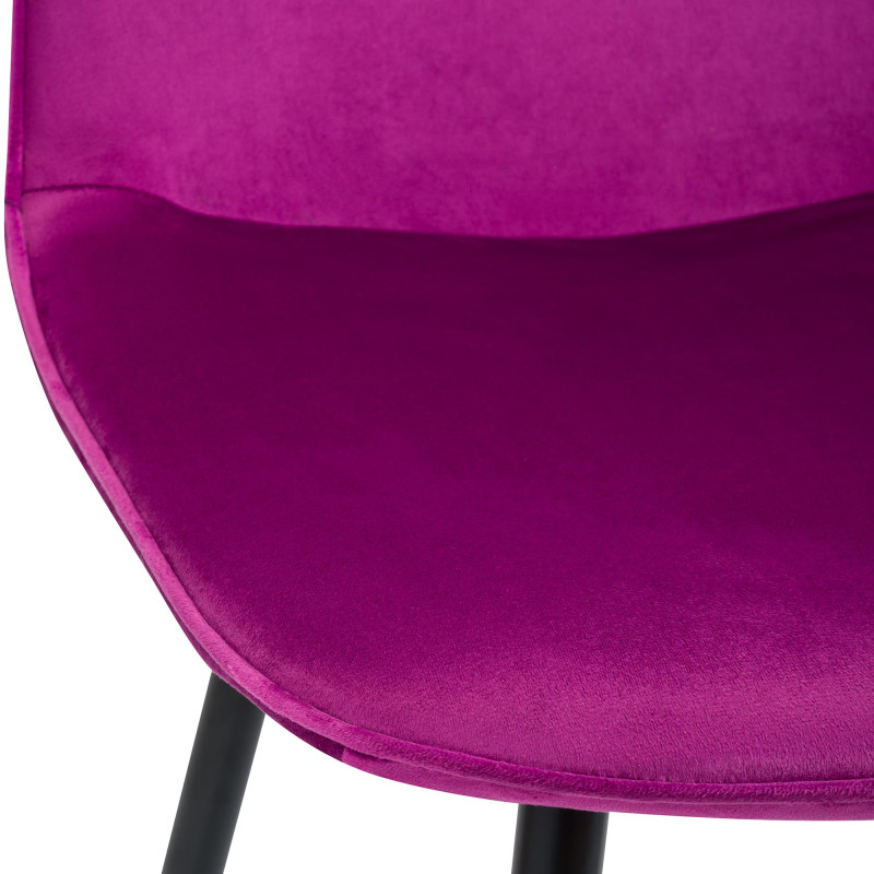 Chaise de salle à manger Maryam en velours violet