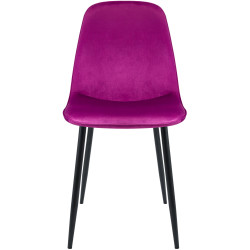 Chaise de salle à manger Maryam en velours violet