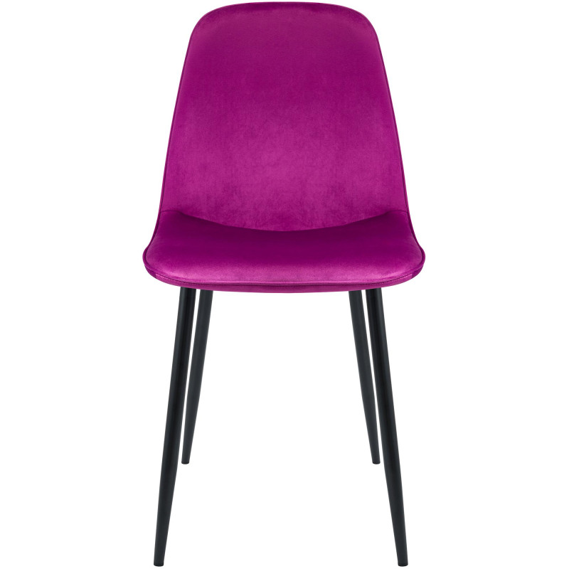 Chaise de salle à manger Maryam en velours violet
