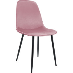 Chaise de salle à manger Maryam en velours rose