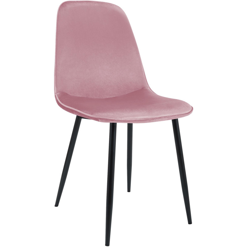 Chaise de salle à manger Maryam en velours rose