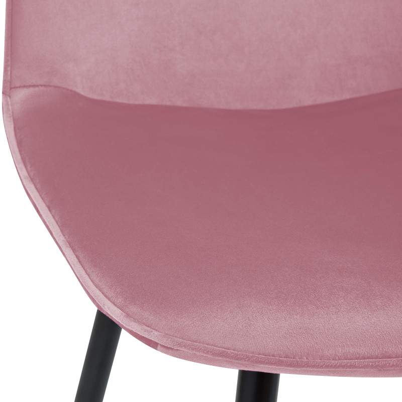 Chaise de salle à manger Maryam en velours rose