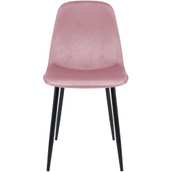 Chaise de salle à manger Maryam en velours rose