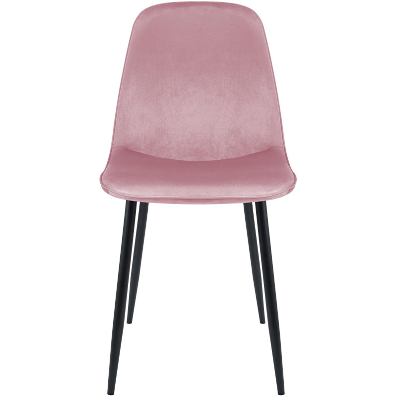 Chaise de salle à manger Maryam en velours rose