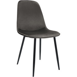 Silla de comedor Maryam terciopelo antracita
