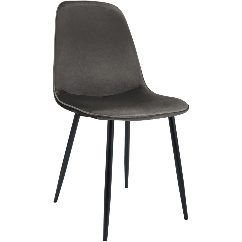 Silla de comedor Maryam terciopelo antracita
