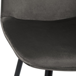 Silla de comedor Maryam terciopelo antracita
