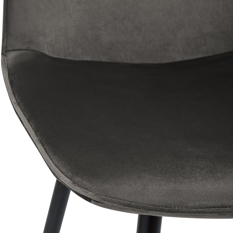 Silla de comedor Maryam terciopelo antracita
